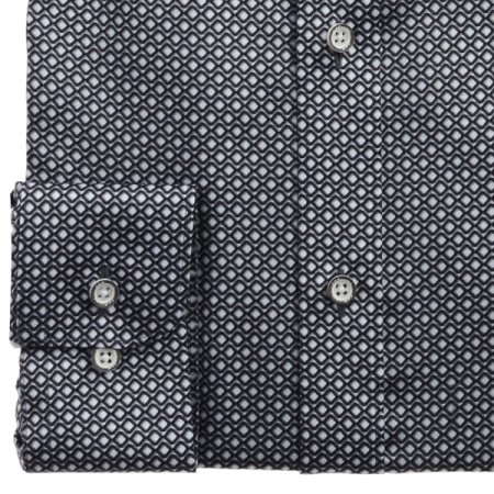 마름모 변형 모티브패턴을프린트한셔츠