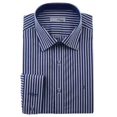 긴팔 스트레치 소재 블루 슬림핏셔츠