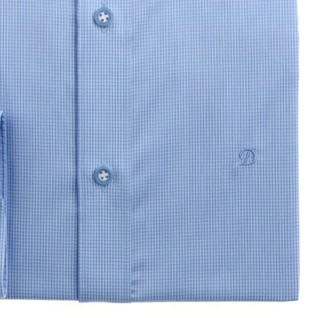 긴팔 스트레치 소재 블루 슬림핏셔츠