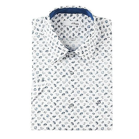 듀퐁 면소재 슬림핏캐주얼반소매셔츠