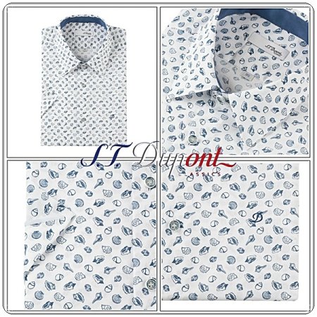 듀퐁 면소재 슬림핏캐주얼반소매셔츠