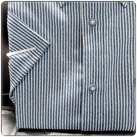 구김없는 스트라이프 반팔남방셔츠