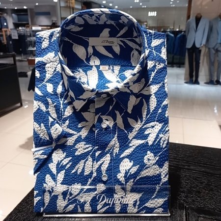 시원한 촉감의 여름용 면써커프린트셔츠