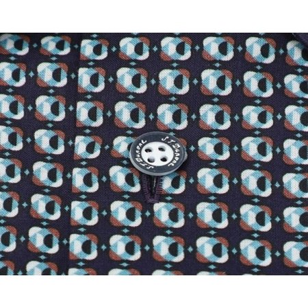 평직 그라운드에 컬러감의 프린트한셔츠