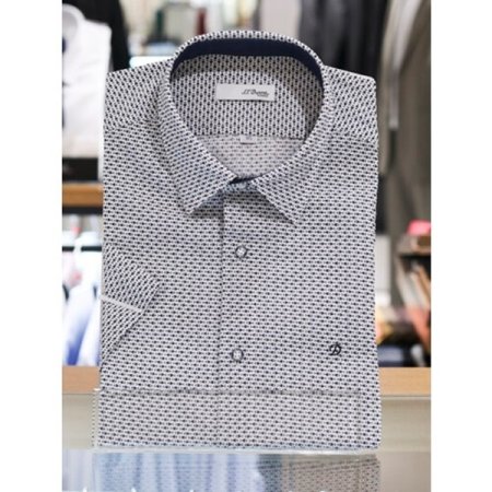 물고기 모티브로 프린팅한 슬림핏셔츠