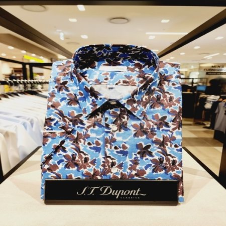 면슬럽 하와이안 프린트 반소매셔츠