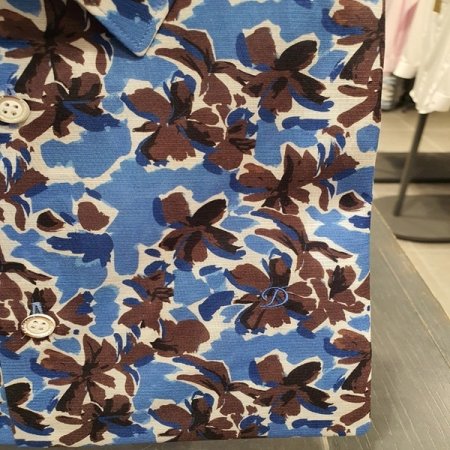 면슬럽 하와이안 프린트 반소매셔츠