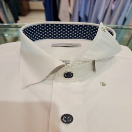 신상품 슬림핏 면혼방 화이트반팔셔츠