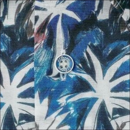 하와이안 프린트 소재 일반핏셔츠