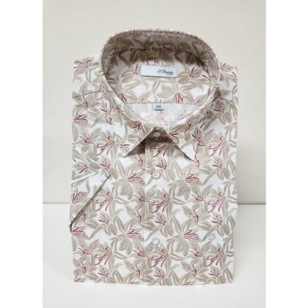 하와이안 프린트 소재 슬림핏 셔츠