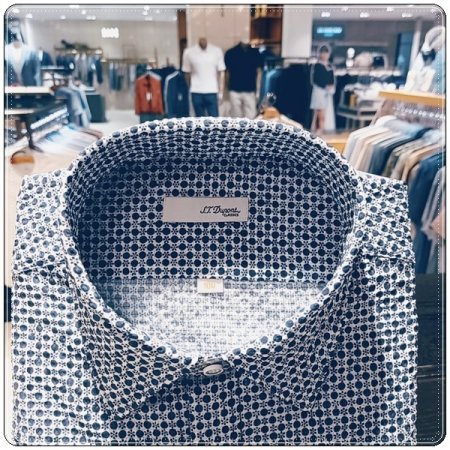 구김없는 폴리써커 프린트 일반핏셔츠