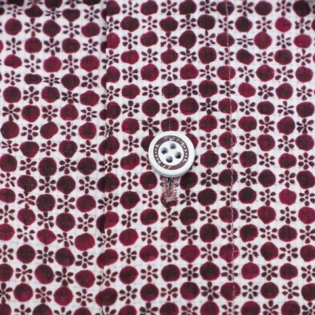 구김없는 폴리써커 프린트 일반핏셔츠