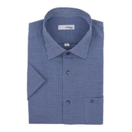 폴리 써커 체크패턴 일반핏 반소매셔츠