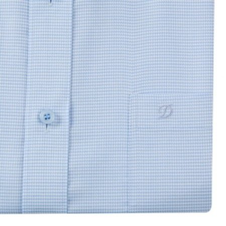 블루 믹스 미니체크 일반핏셔츠