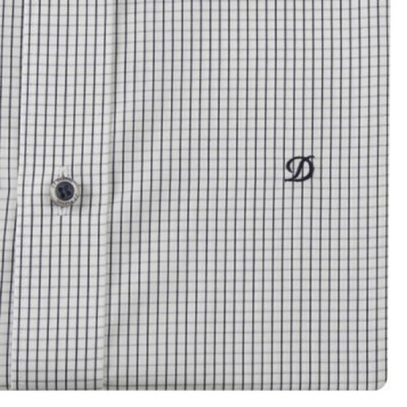 면 미니 체크 반소매 슬림핏셔츠