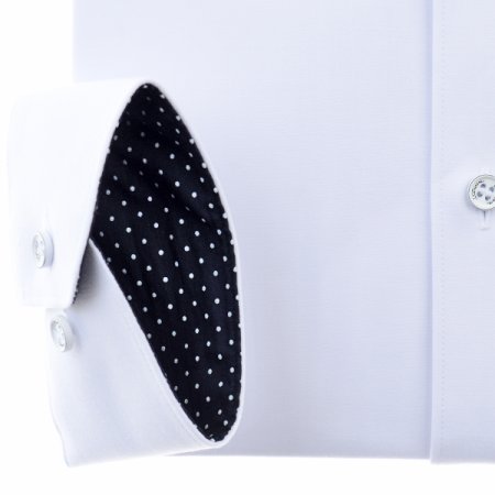 스트래치 화이트 일반핏셔츠