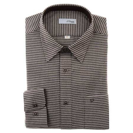 브러쉬 가공된 하운드투스 기모남방셔츠