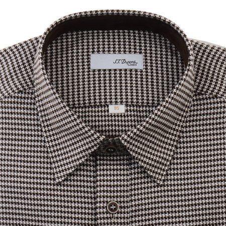 브러쉬 가공된 하운드투스 기모남방셔츠