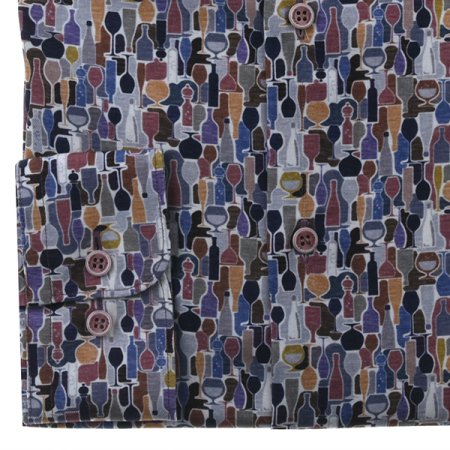 면 프린트 캐주얼 남방셔츠