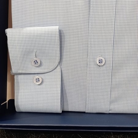 긴팔 슬림핏 미니체크 남방 셔츠