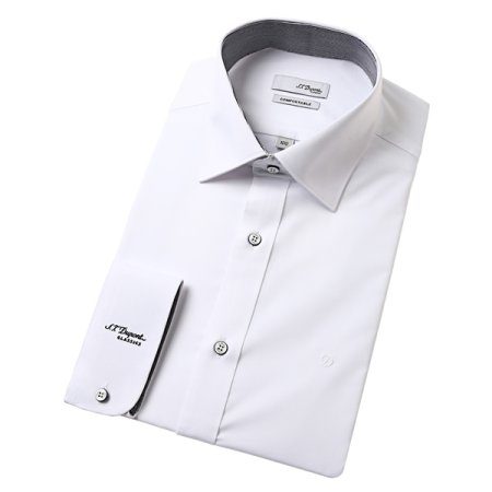 스트레치소재의 화이트슬림핏 셔츠