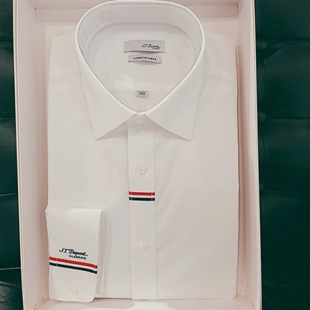 커프스 삼색자수로고 슬림핏셔츠