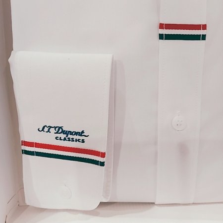 커프스 삼색자수로고 슬림핏셔츠