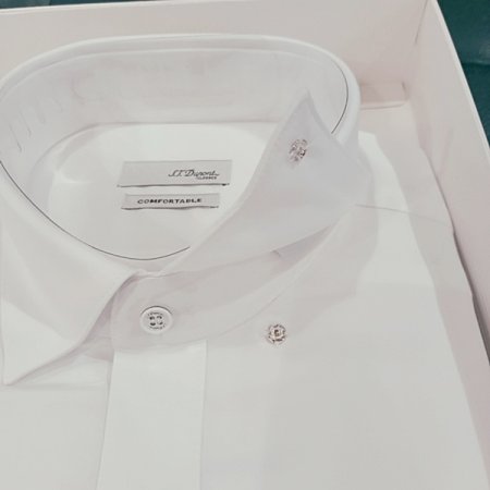 스냅카라 스트래치 화이트셔츠