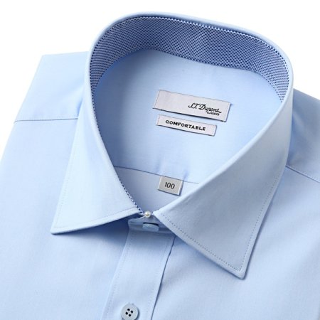 스트레치 소재 블루 슬림핏셔츠