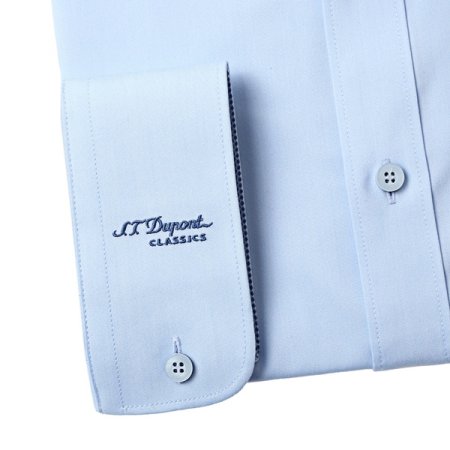 스트레치 소재 블루 슬림핏셔츠