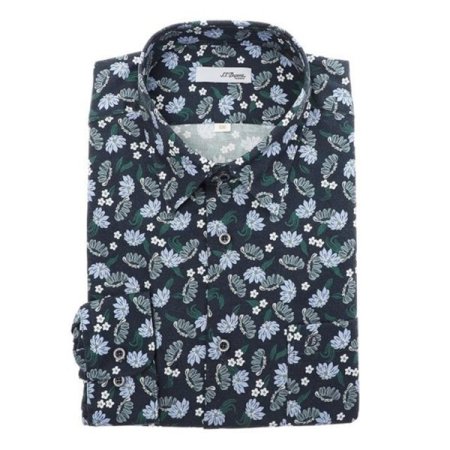 혼방 플라워 모티브 프린트남방셔츠