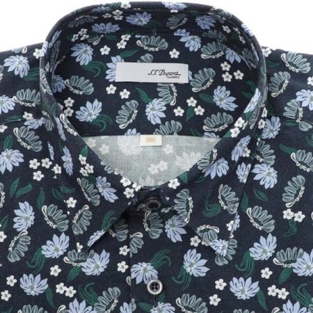 혼방 플라워 모티브 프린트남방셔츠