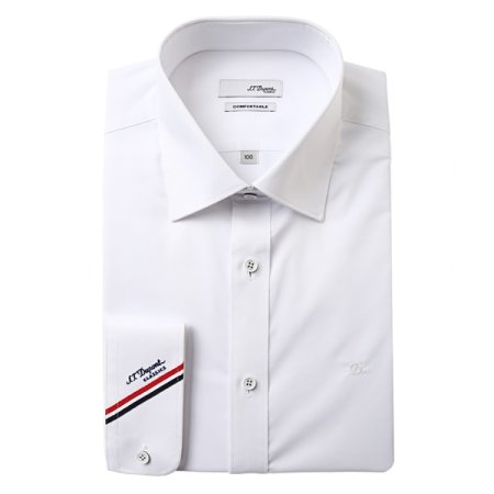 듀퐁 삼색패치 풀로고자수 슬림셔츠