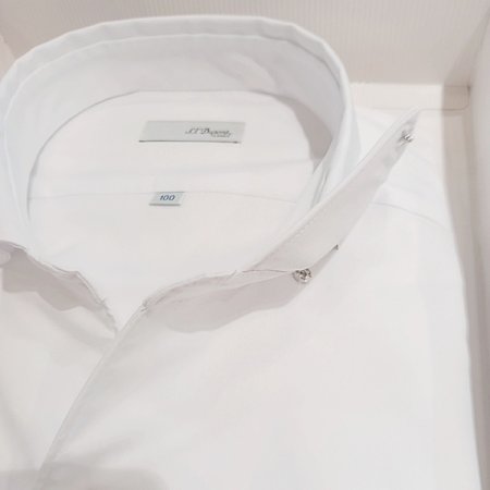 구김이 없는 트윌 화이트 슬림셔츠