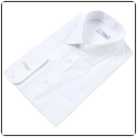 화이트 기본 일반핏 라인 셔츠