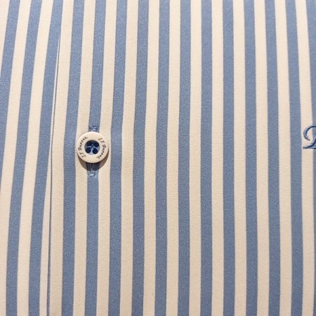 스트라이프 슬림핏 프린트 셔츠