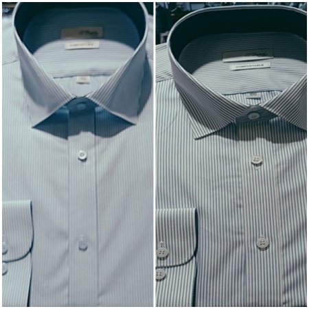 긴팔 핀 스트라이프 슬림셔츠 2종택1