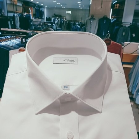 긴팔 면 혼방 화이트 슬림핏셔츠