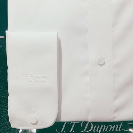 긴팔 면 혼방 화이트 슬림핏셔츠