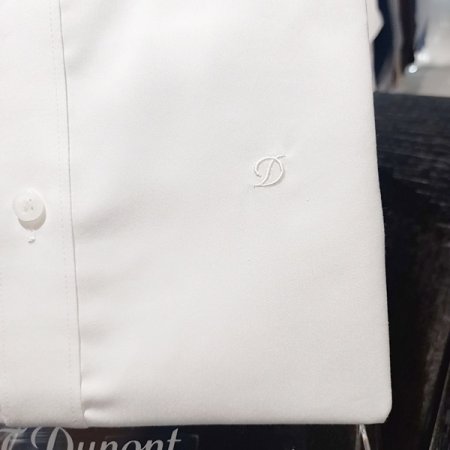 긴팔 면 혼방 화이트 슬림핏셔츠