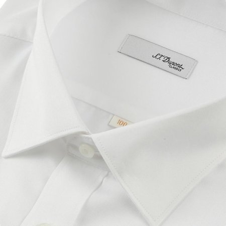 긴팔 면 혼방 화이트 일반핏셔츠