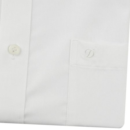 긴팔 면 혼방 화이트 일반핏셔츠