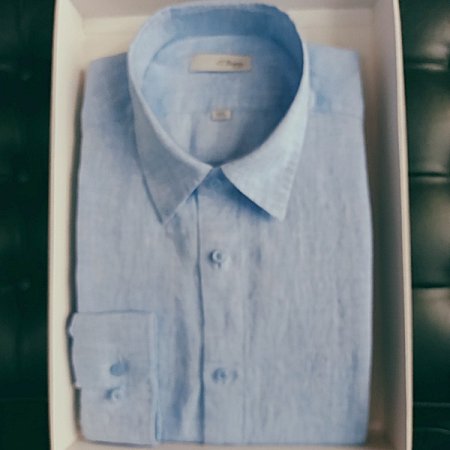 천연소재인 마 남방 솔리드 블루셔츠