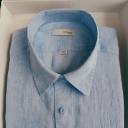 천연소재인 마 남방 솔리드 블루셔츠