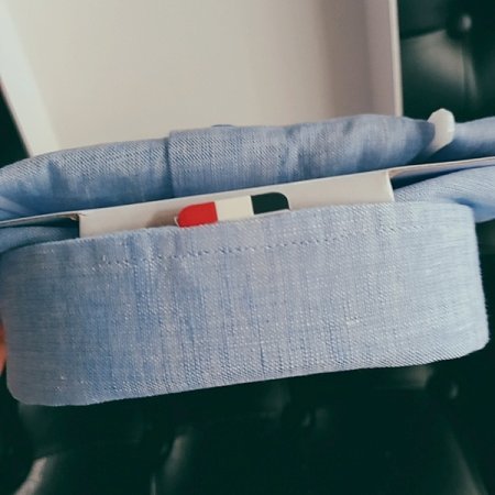 천연소재인 마 남방 솔리드 블루셔츠