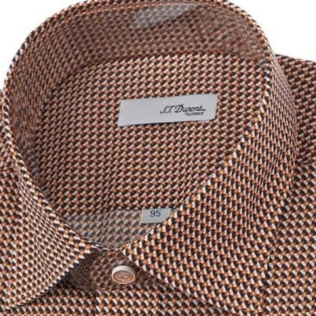 평직 그라운드에 컬러감있는 오렌지셔츠