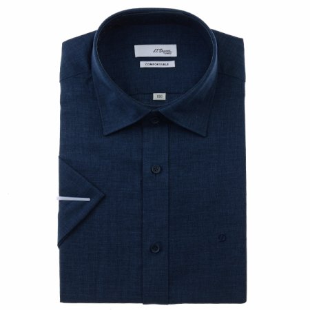 린넨 믹스 네이비색상 슬림핏 셔츠