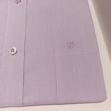 화사한 퍼플톤 뒷고대 삼색자수 셔츠