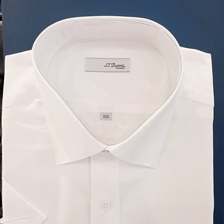 면 폴리에스터 혼방 화이트슬림핏셔츠