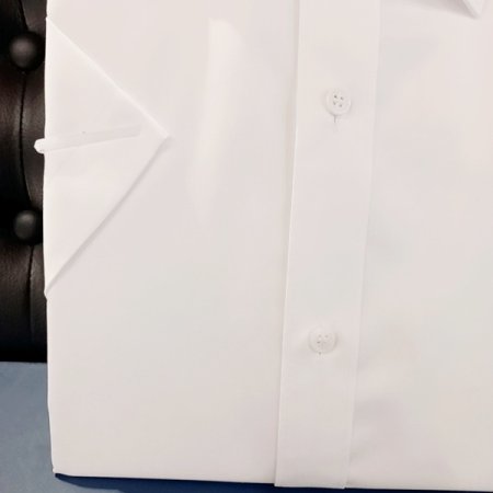 면 폴리에스터 혼방 화이트슬림핏셔츠